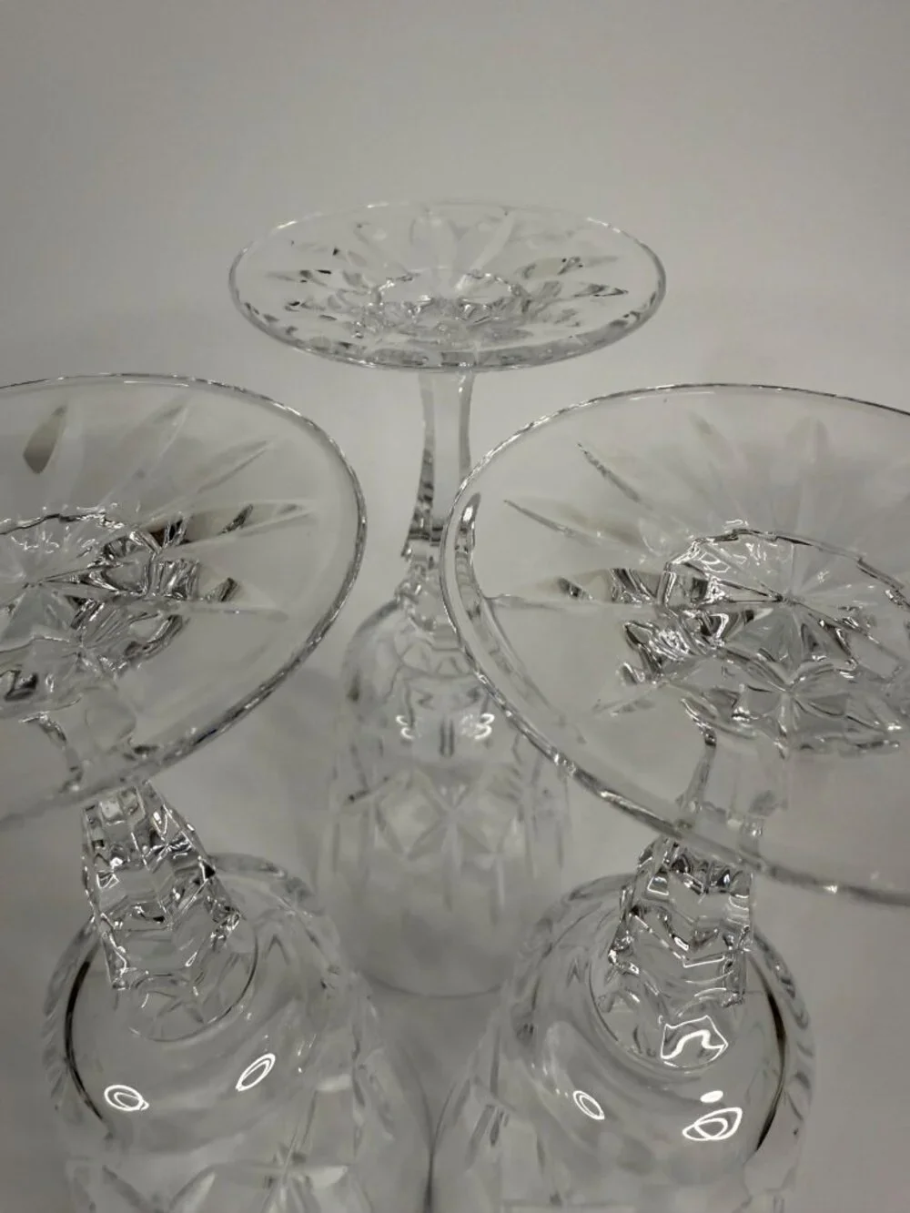 Galway Baldmore Irish Lead Crystal Water or Wine Goblets, approx. 7.75